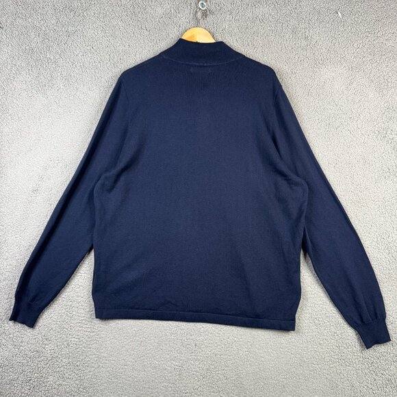 Nordstrom Sweater Mens XL Navy Tech Smart Merino Wool Blend Thermolite 1/4 Zip - Picture 3 of 15